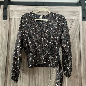Floral Wrap Blouse NWT